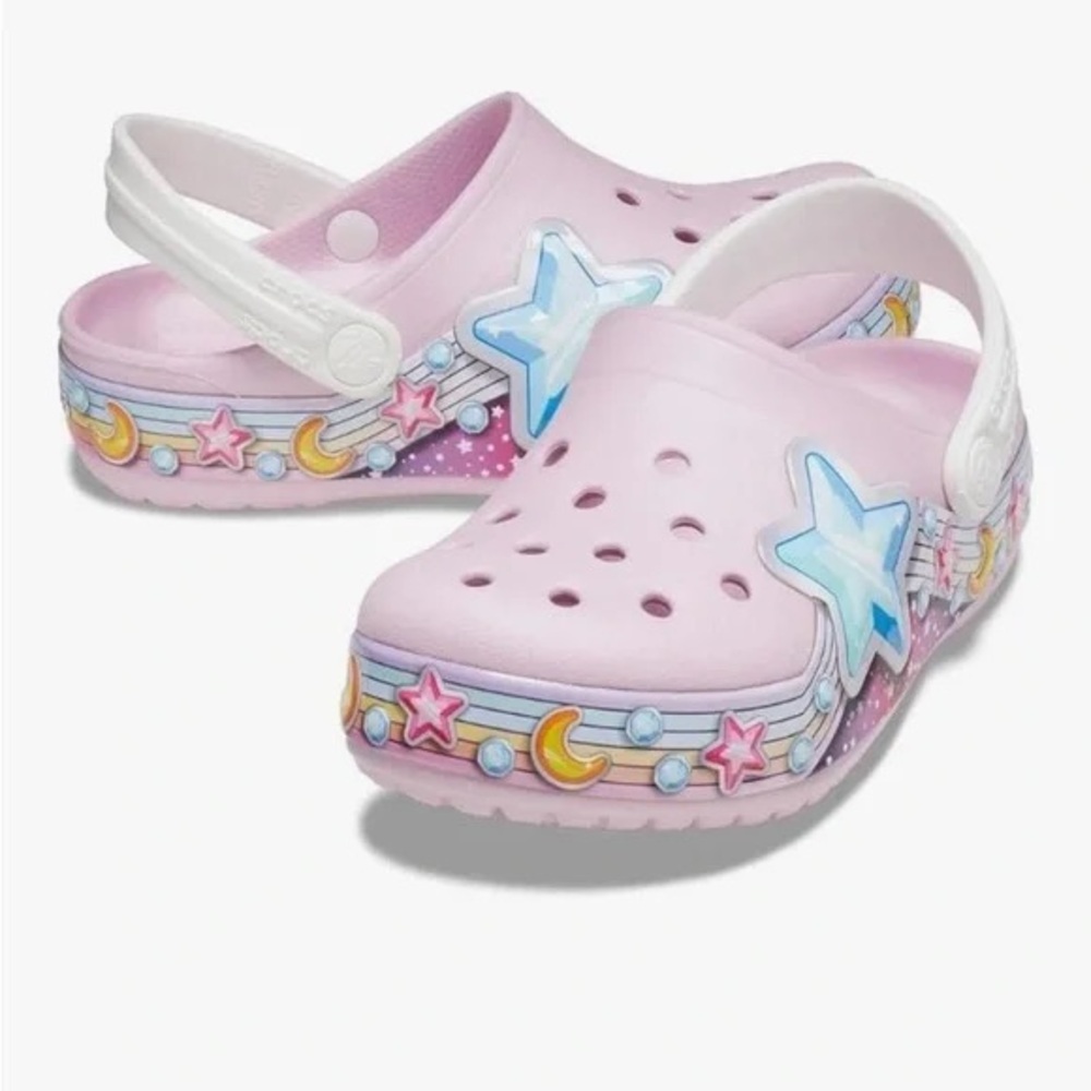 Pink star crocs